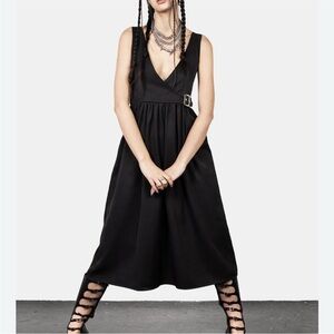 Disturbia Black Buckle Midi Dress